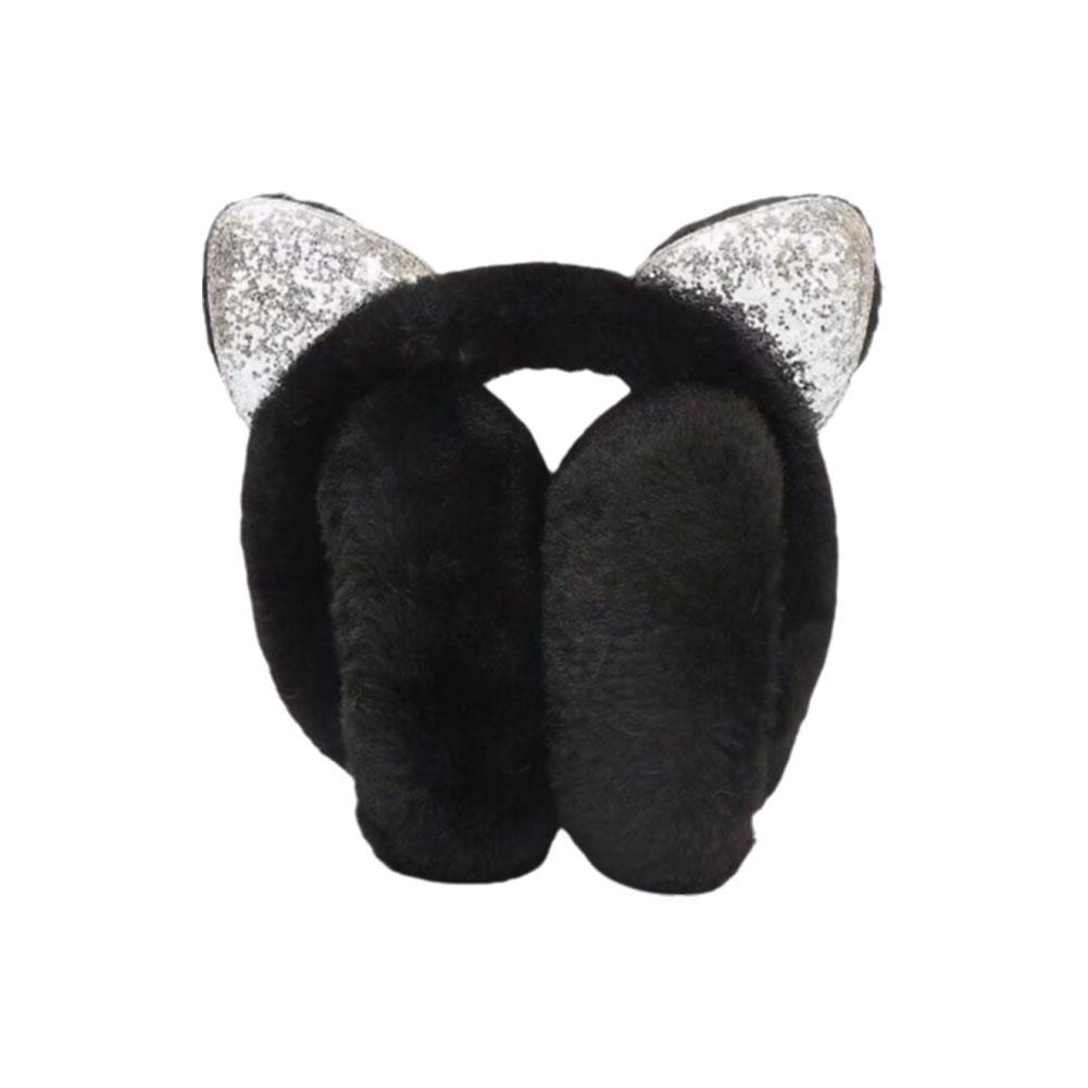 Winter Warm Plush Earmuffs Earflaps, for Women Children Riding Ski Ear Protection Cartoon Cat's Ears Fur Soft Cashmere Earflaps