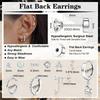 10 Pairs Hypoallergenic Flat Back Earrings for Women 18K Gold 20G Surgical Stainless Steel Cartilage Multiple Piercing Earrings