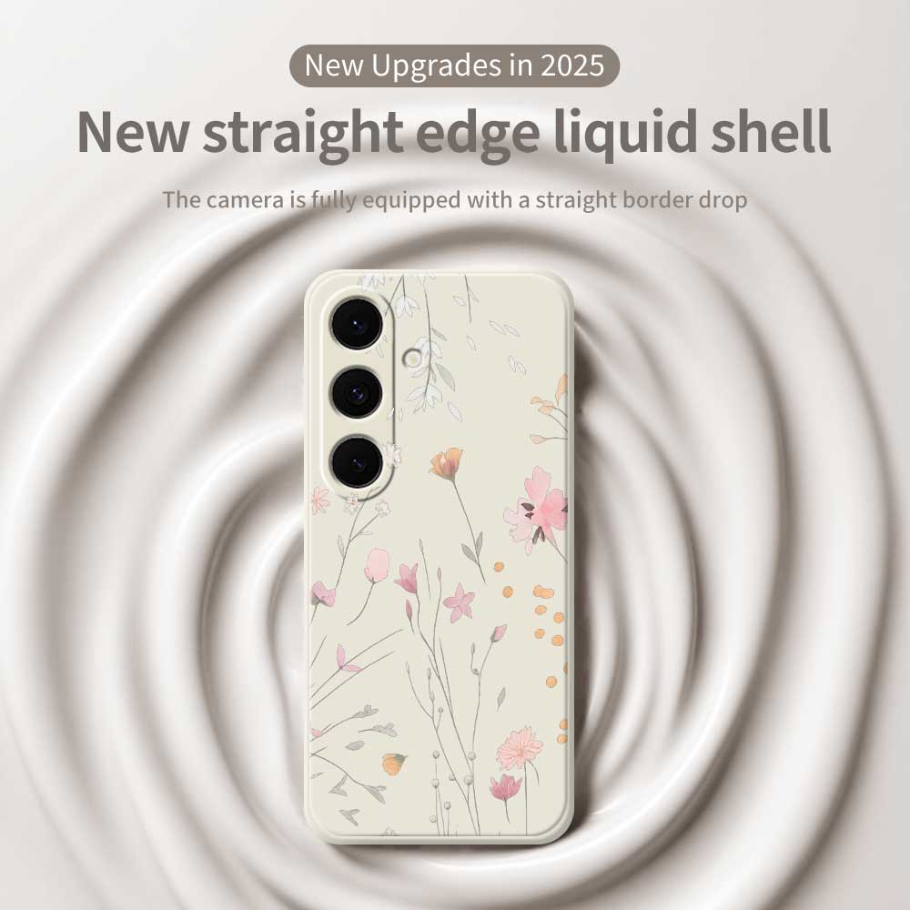 For Samsung Galaxy S25 FE Case Flower Pattern Printing Straight Edge TPU Phone Back Cover