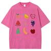Summer Leisure 100% Cotton T-shirt with Fruit Paradise Print Women And Men T-shirt