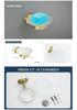 Luxury Brushed Gold Bathroom Accessory Set: Towel Rack, Bar, Paper Holder, Hook, Soap Dispenser.