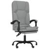 Office Chair with Massage Function Light Grey Fabric