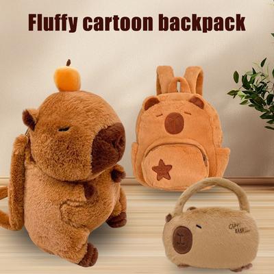 Plüsch Rucksack Capybara Taschen Niedliche Mode Plüschtier Puppe Felltasche Kindertasche Umhängetasche Mini Rucksack Tasche Für Freundin Geschenk