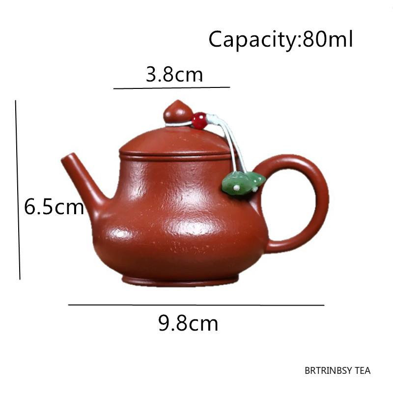 Tradition Yixing Handmade Purple Clay Teapot Raw Ore Zhu Mud Tea Pot Small Capacity Kettle Chinese Household Zisha Teaware 80ml