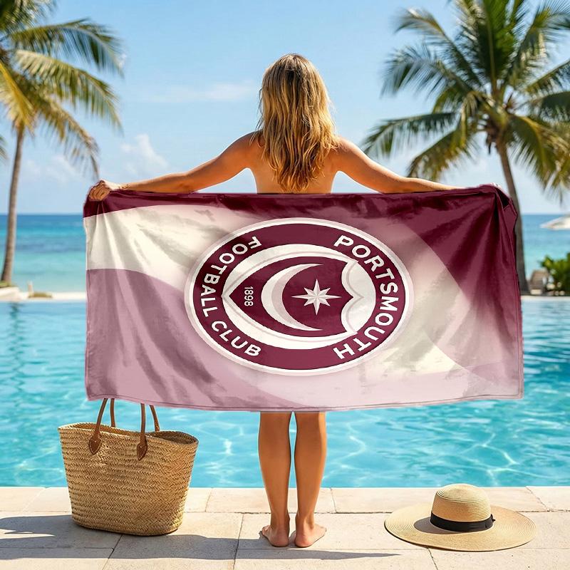 Portsmouth FC print Quick Dry Beach Towel Microfiber Absorbent Portable Travel Swimming Towel