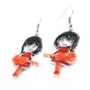 NOA [J1759] - Designer Earrings 'Rockeuse' Red Orange