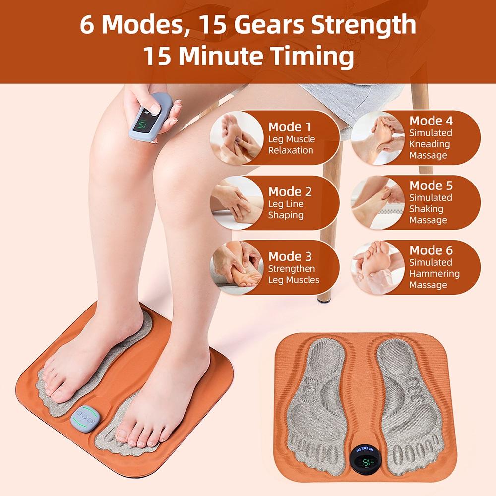 EMS Foot Massager Pad Electric Shaking Hammering Body Muscle Relaxing Massage Machine Remove Edema Leg Shaping