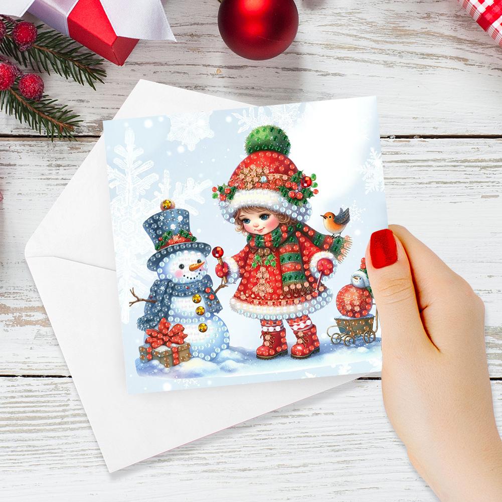 6pcs Christmas Diamond Art Cards Handmade Diamond Art Christmas Cards Diamond Embroidery Painting Kits Arts Crafts for Christmas