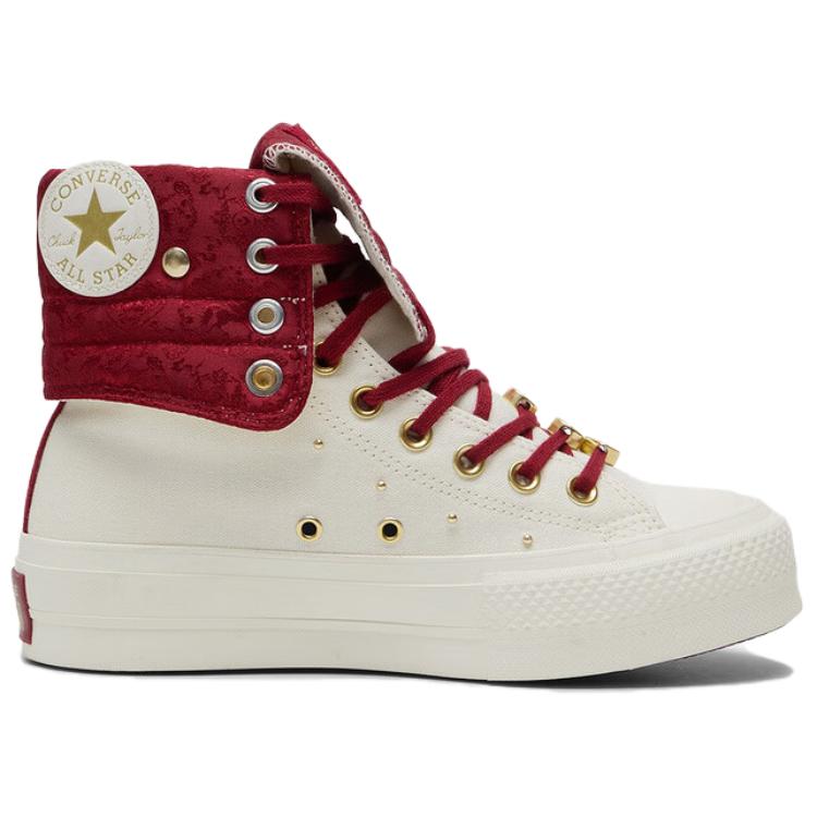 Converse Chuck Taylor All Star Scarpe Alte Comode Versatili in Tela Sneakers Donna Bianco Sporco A19074C