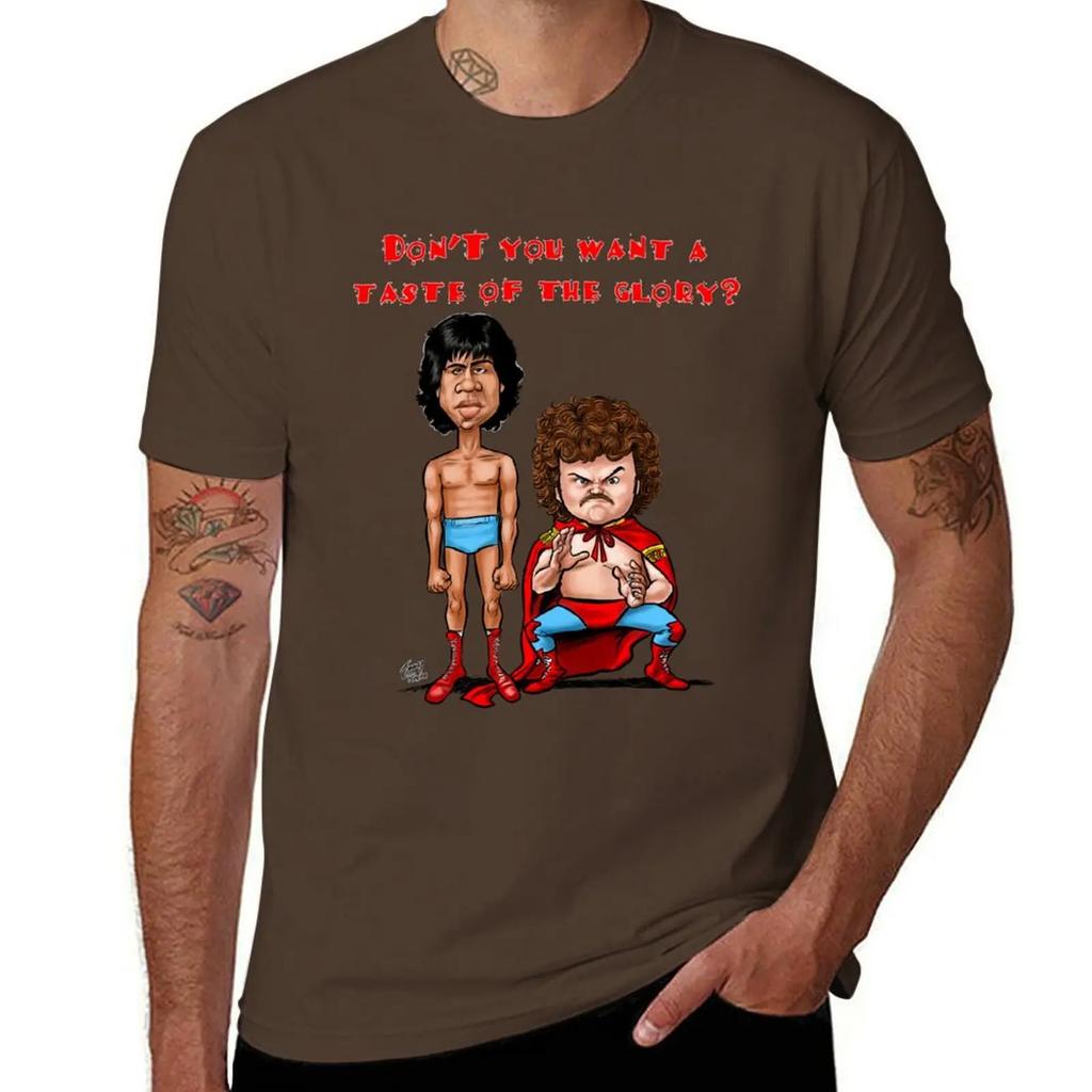 Nacho Libre Taste of the Glory T-shirt Funnys Oversizeds Mens Plain T Shirts
