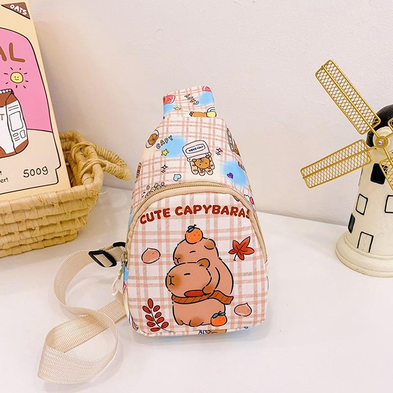 Capybara Backpack Cute Doll Stuffed Bag Multifunctional Storage Bag Capybara Chest Bag Home Decoration Shoulder Messenger Bag
