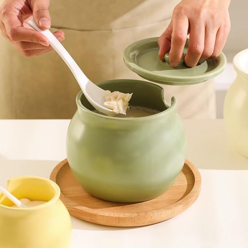 Ceramic Lard Oil Storage Jar with Lid