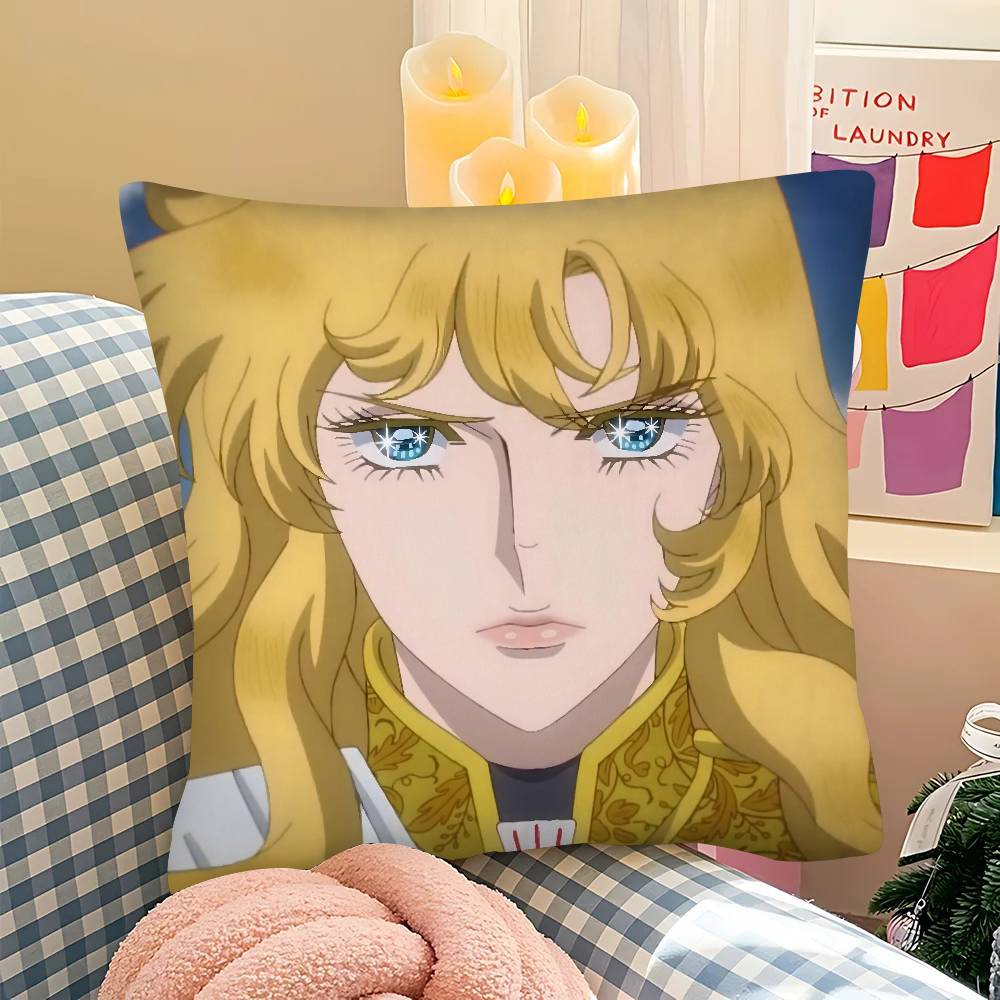 pc Classic The Rose Of Versailles Retro Anime Pillow Case Fashion Square Pillowcase Bedroom Sofa Room Ins Decoration Leisure