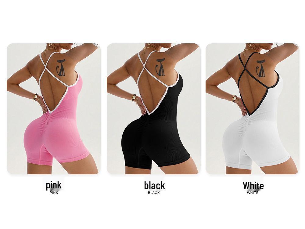 Ribbed Sleeveless Quick-Dry Yoga Bodysuit