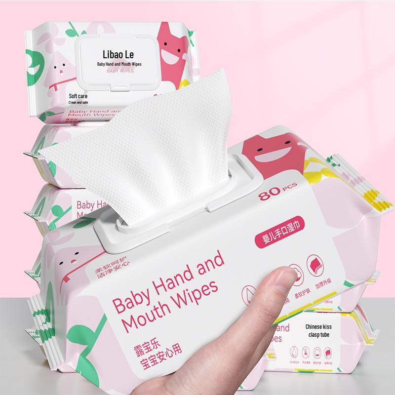 Baby Hand & Mouth Wipes - Little Yellow Duck Pearl Texture, Disposable for Children.