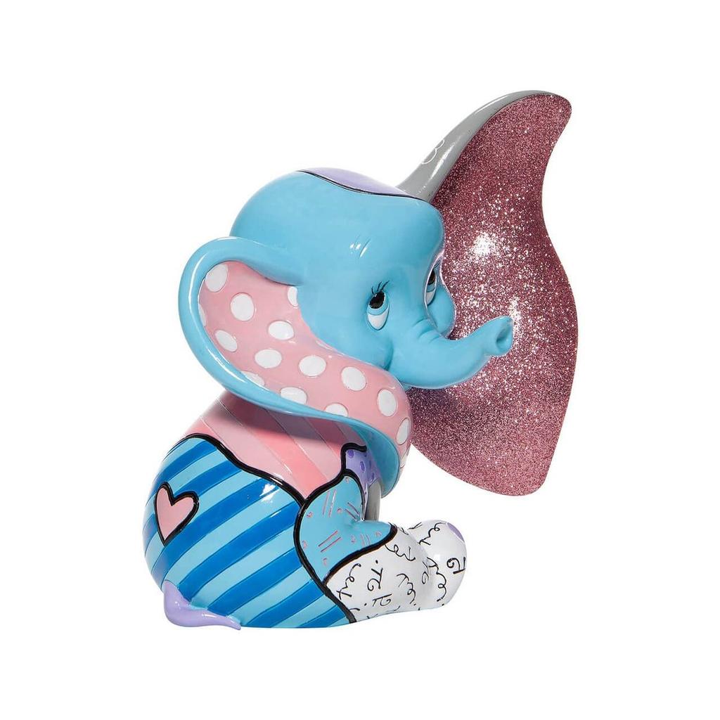 Disney by Romero Britto Enesco Baby Dumbo Figurine, 7.3 Inch Multicolor Stone Resin Collectible Nursery Home Decor