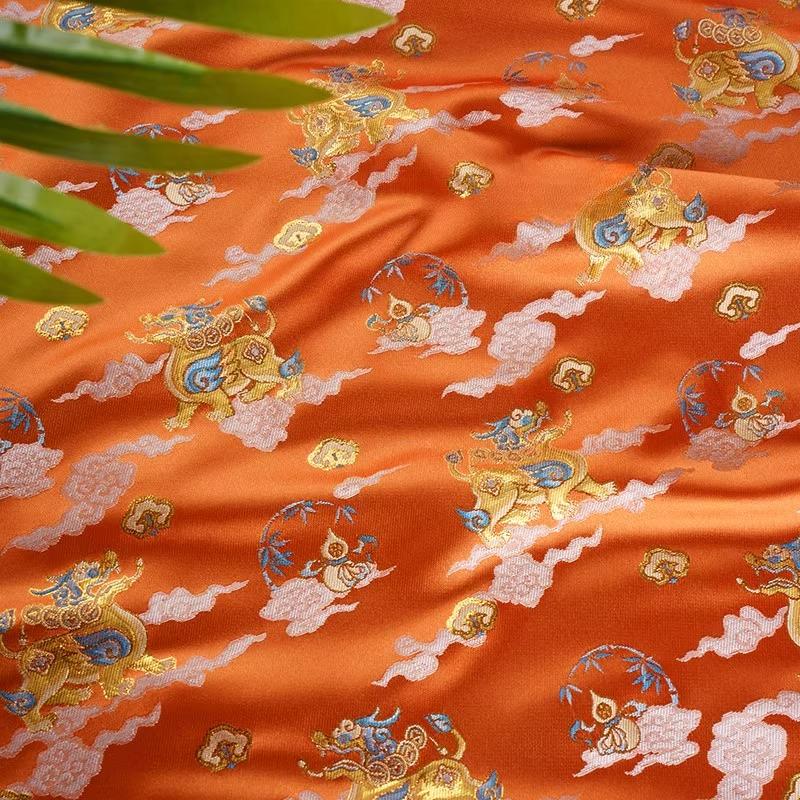 

50x150cm Peony Woven Brocade Jacquard Fabric for New Chinese Style Coat Vest Woven Gold Clothing Fabric Sewing Cloth 50x150cm