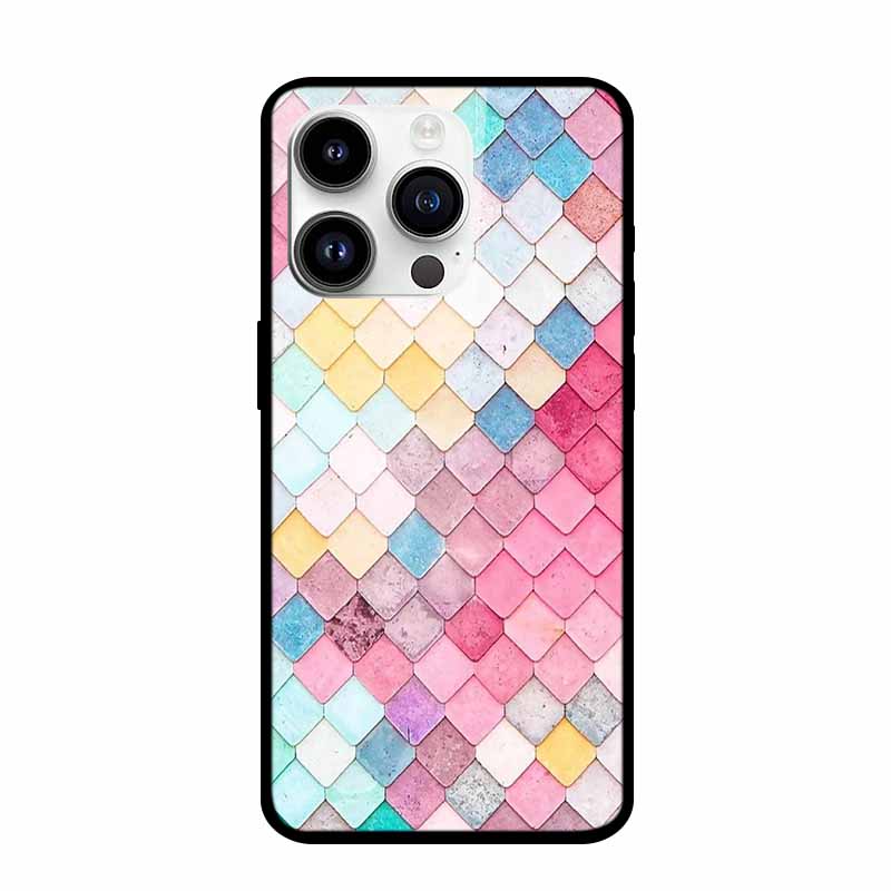 Tempered Glass Case For iPhone 15 Pro Max Hard Glass Back Cover For iPhone 15 Plus iPhone15 Phone Cases Bumper Colorful Shell