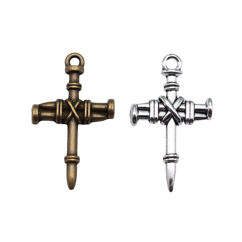 Hollow Cross Charms Multi Color Alloy Pendants For Gothic Christian Jewelry Accessories