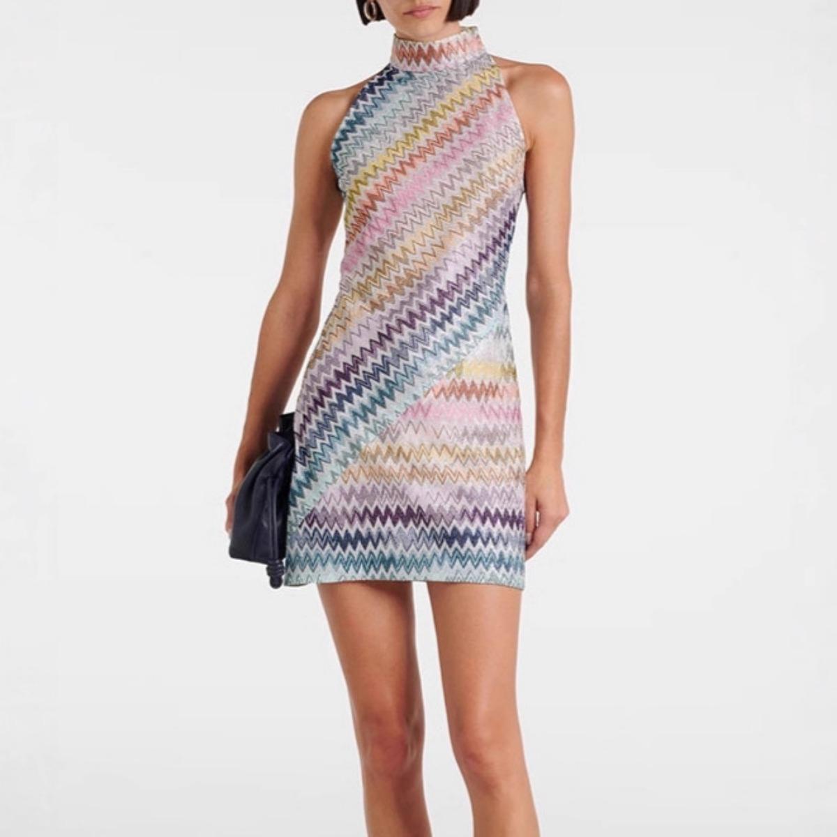 Women s  Fashion Sleeveless Crew Neck Printed Bodycon Mini Dress S синий