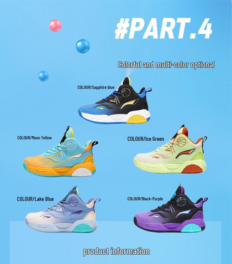 Atmungsaktive Mesh-Jungen-Basketballschuhe Frühjahr/Herbst 2026: Rutschfeste Sportschuhe für mittelgroße bis große Kinder