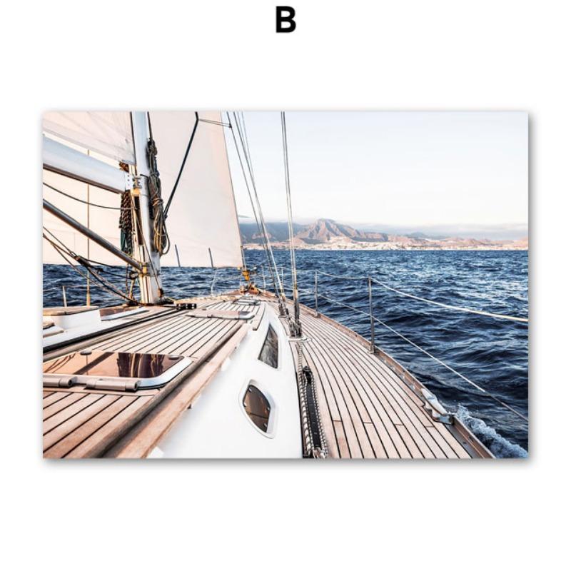 Ocean Velier Plajă Scoică Crabi Melc Peisaj Postere Și Imprimeuri Artă de Perete Pânză Pictură în Ulei Imagini Pentru Decorul Camerei de Zi