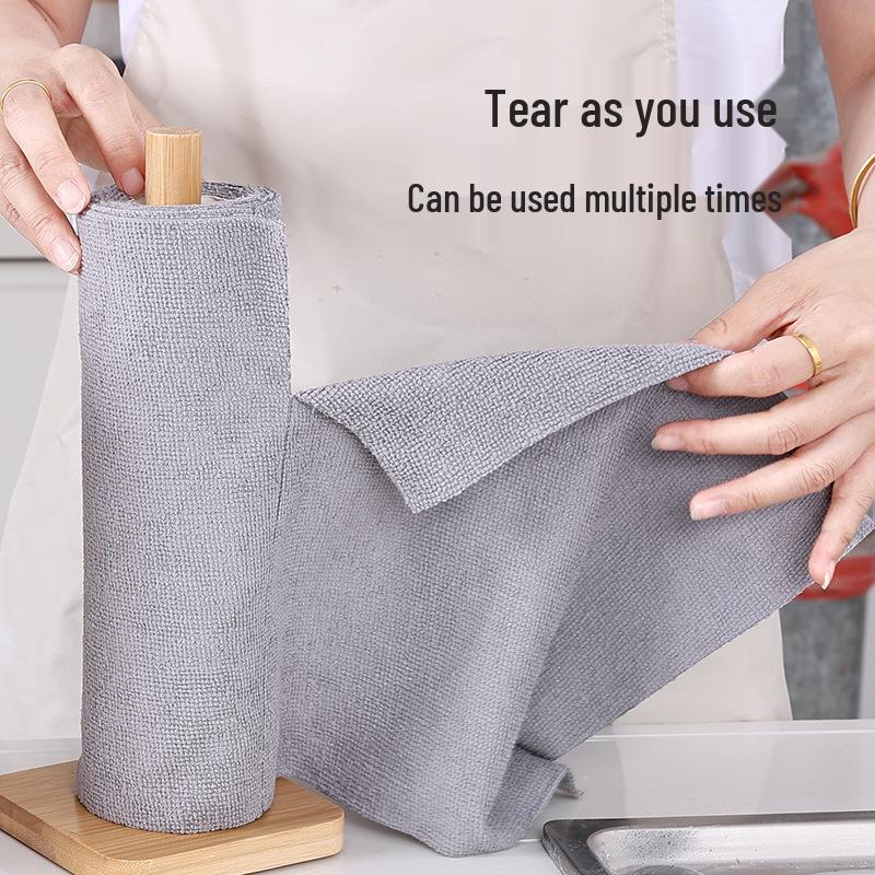 Superfine Fiber Kitchen Hand-Tearable Wipes: Reusable Household Cleaning Cloths for Dry & Wet Use