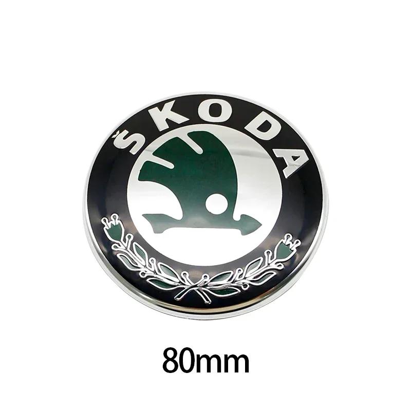 

Car Sticker 2025 Hot ABS 80mm 90mm Car Front Head Hood Rear Trunk Classic model For Skoda Octavia Superb MK2 Fabia Rapid Roomste