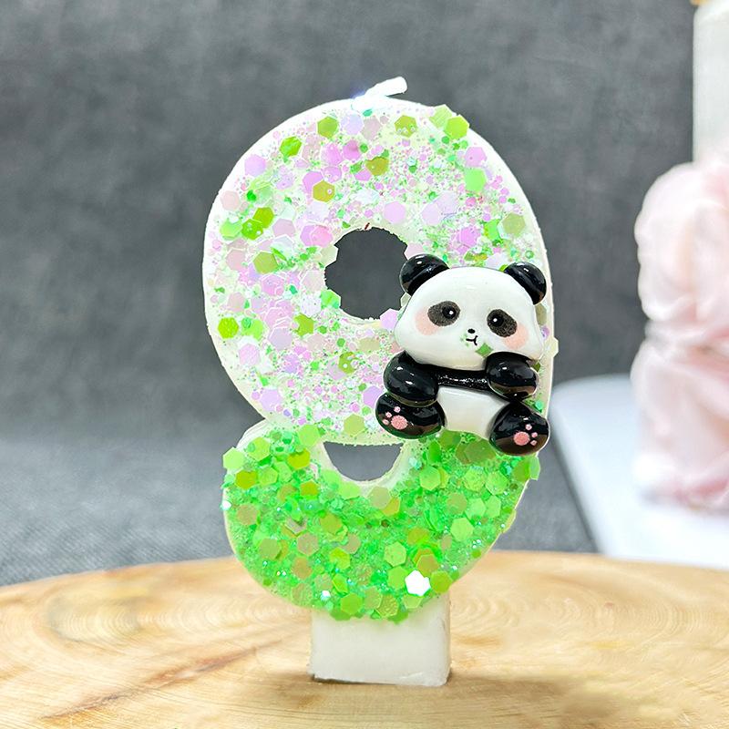 1PC Creative Digital Candles Cute Panda Birthday Cake Party Candle Party Atmosphere Candle Scene Decoration Suppliescor Number3