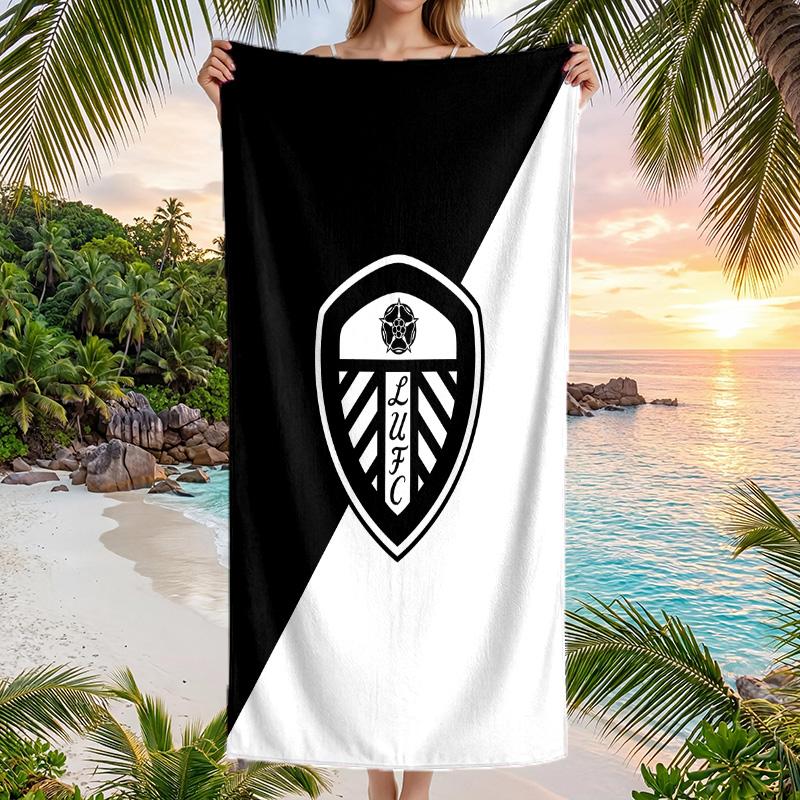 Leeds United Fußball Strandtuch Weiches Mikrofaser Sommerhandtuch Schnelltrocknendes Saugfähiges Handtuch für Strand Schwimmbad Reisen