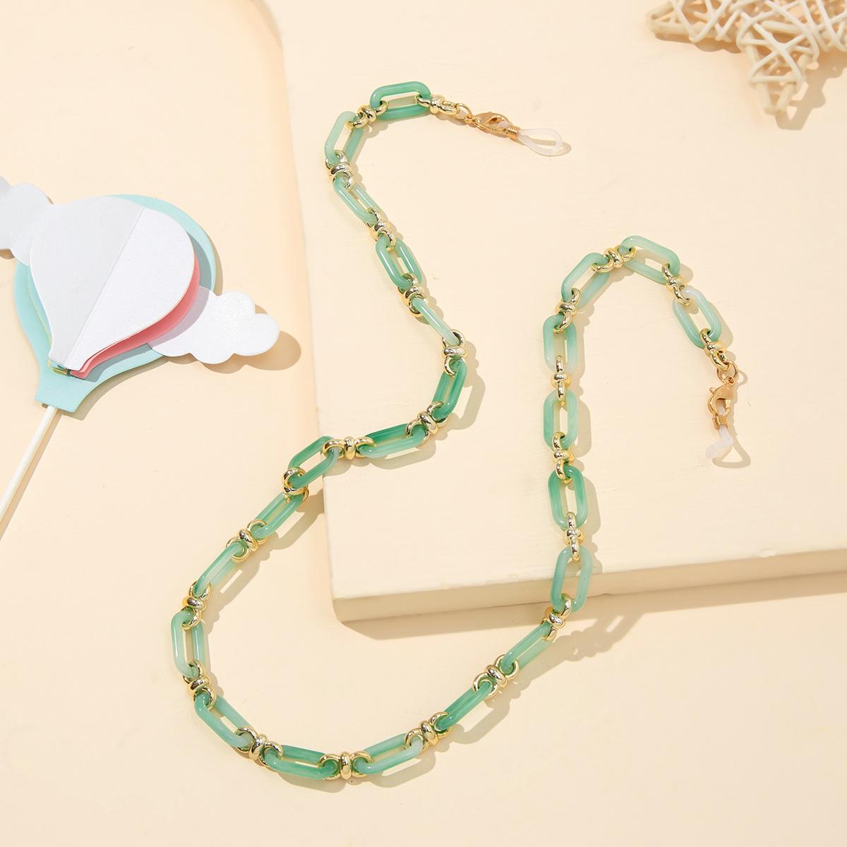 

Аксессуары для очков Акриловая смола Цепочка для очков Шнурок для очков Ремешок на шею Нашейная лента Металлическая цепочка зелёный