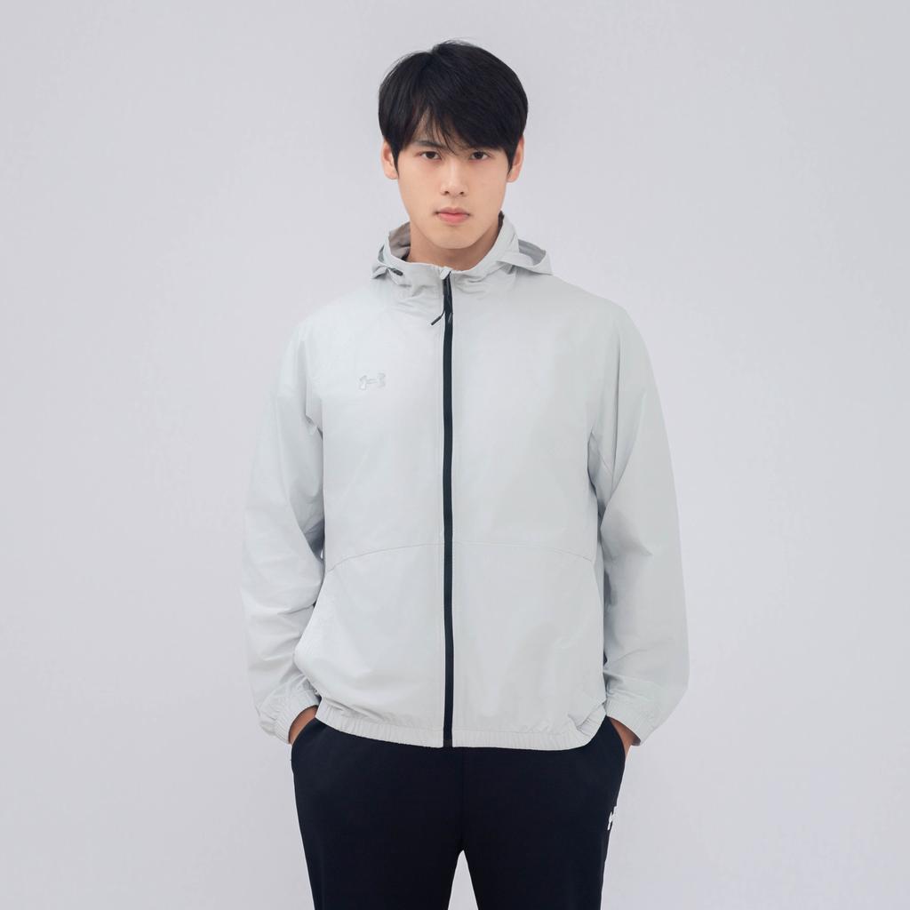 Under Armour Windbreaker Zip-Up Hoodie Solid Color Small Logo Long Sleeve Jacket Unisex Jackets Gray 24500401-009