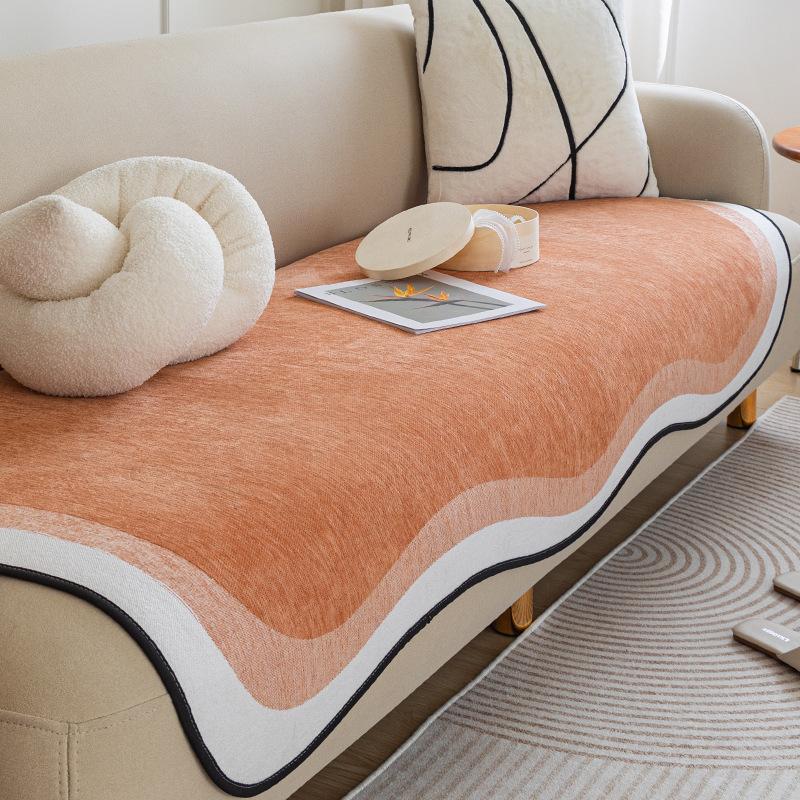 Nieregularna poduszka na sofę z szenili Poduszka o specjalnym kształcie Uniwersalna na cztery pory roku Antypoślizgowa Odporna na zarysowania Jednolity kolor Prosta poduszka