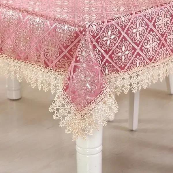 New Style Jacquard Table Cloth Rectangular Highend Coffee Table Tablecover Household Minimalist Lace Edge Universal Tablecloth