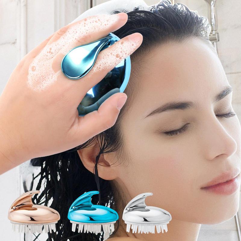 Head Massage Instrument Silicone Hair Scalp Massage Brush Comb Shampoo Hair Washing Comb Handle Brush Spa Massage Brush