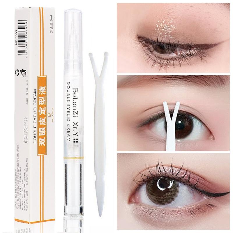 Double Eyelid Shaping Cream Pen Smudge-proof Long Hold Natural Invisible Eyelid Lift Portable for Travel Makeup