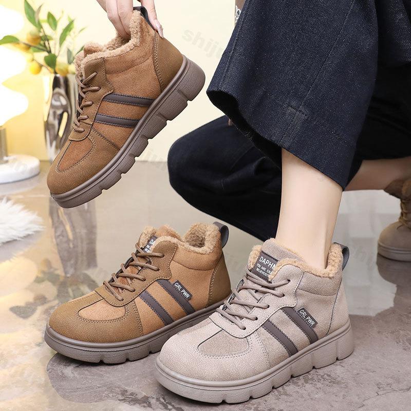 Womens Casual Shoes 2026 Winter New Comfortable Warm Plush High Top Platform Outdoor Cotton Shoes Fashion Sneakers Zapatos Mujer