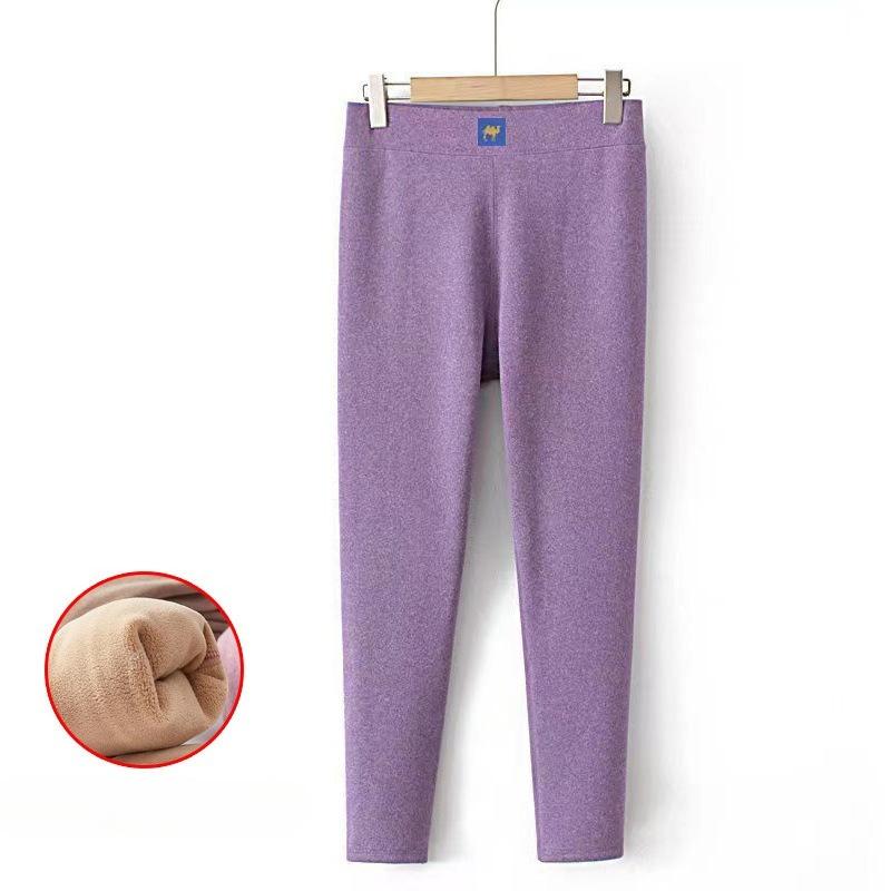 High Waist Women's Fleece Lined Thickened Base Layer Thermal Pants Lamb Wool Cotton Warm Leggings for Winter