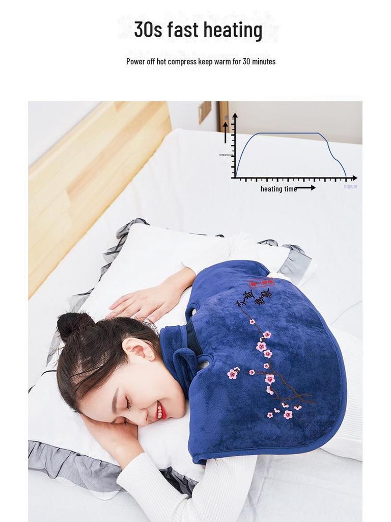 Elektrická vyhřívací podložka na ramena a krk s moxa solí a kompresí hrubé mořské soli