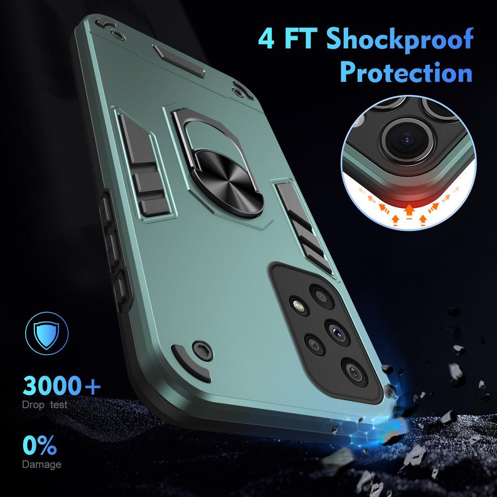 Samsung A05E, A15, A54, A34, A24, A14 Drop-proof Warrior Protective Phone Case with Stand
