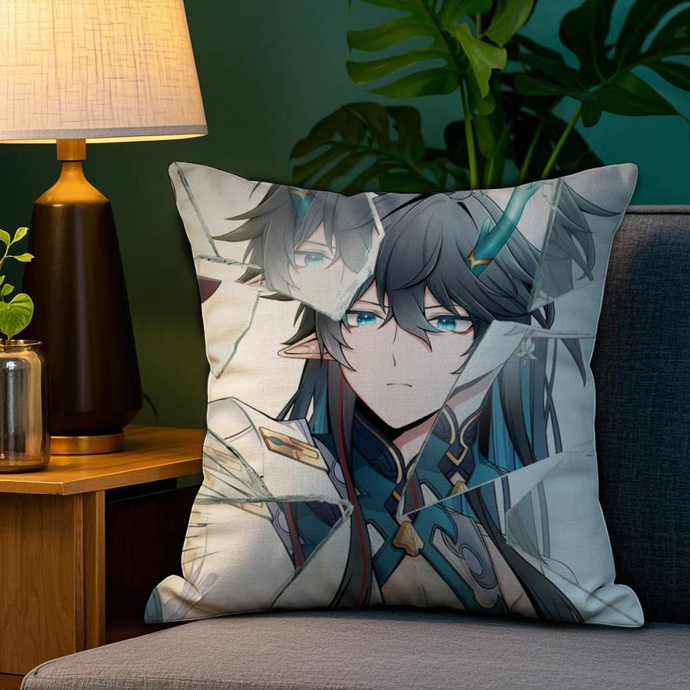 

Honkai Star Rail Дань Хэн Наволочка Диван Гостиная Спальня Двусторонняя печать Квадратная подушка Подушка для сна Наволочка 12x12Inch