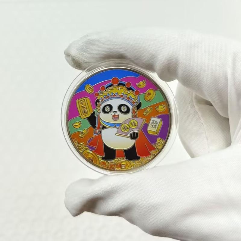 

Красочная памятная медаль для Бога Богатства, играющего с монетами и изделиями из металла, зарабатывающего миллионы лянов серебра, в качестве повседневного подарка 40*1.5mm