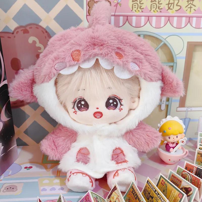 Vêtements de Poupée en Coton Cartoon 20cm Sweat à Capuche Requin Manteau en Peluche Accessoires Tenue pour Poupées Idoles Corée Kpop EXO Star Cadeau