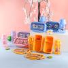 Kid's Lunchbox and Mug Set Cartoon Plastic Bento Box With Tableware Microwaveable Food Storage Container School Child Snack Box