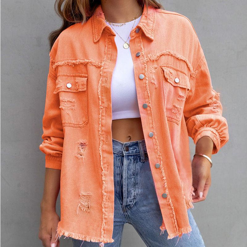 Solid Casual Loose Denim Shirts For Women Vintage Women's Oversized Shirts And Blouses Fashion Youth Female Tops