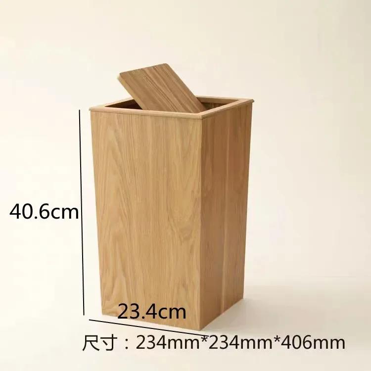 Large Capacity Wooden Trash Can Square Storage Bucket Large Wastebasket Waste Bins Garbage Can Trash Bin Garbage Bin Waste Cans