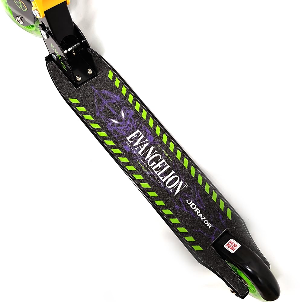 JD RAXOR LED Evangelion Modell Sparkesykkel for Barn fot perfekt for barneskole EVA MS-202B (med brems/håndbrems/2 hjul/sammenleggbar/4-tommers