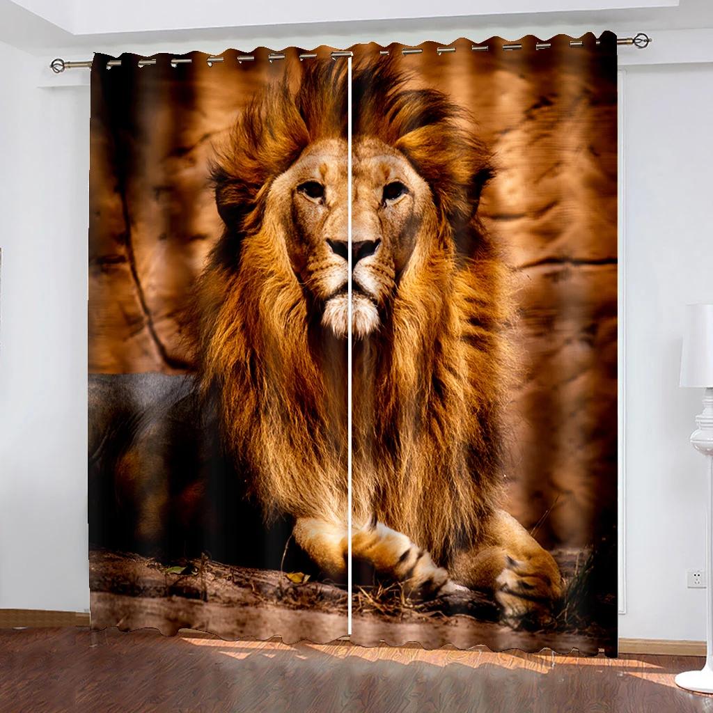 Druk 3D Para Miłość Nowoczesny Zwierzę Wilk Księżyc w Nocy Zasłony Zasłona Okienna Sypialnia Dekoracyjna Zasłona 2 Panele do Salonu