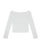 Tetemochi Lip Neck Off-Shoulder T-Shirt (Ivory)