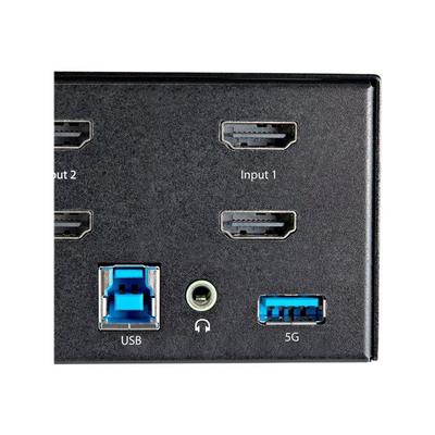 KVM přepínač - StarTech.Com - SV231DHU34K6 - 4K 60Hz Ultra HDR - 2 porty - USB 3.0 hub